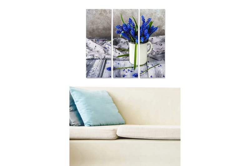 Canvasbilde Floral 3-pk flerfarget - 22x05 cm - Innredning - Bilder & kunst - Lerretsbilder