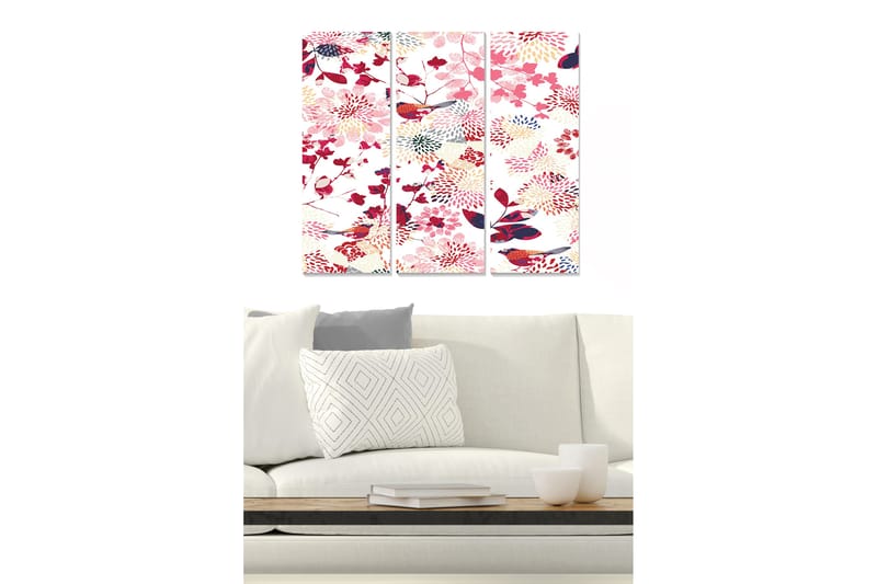 Canvasbilde Floral 3-pk flerfarget - 22x05 cm - Innredning - Bilder & kunst - Lerretsbilder