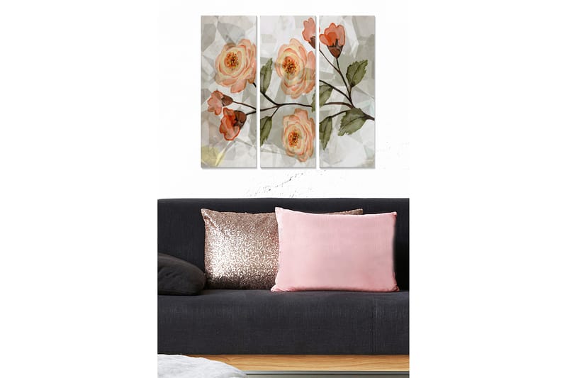 Canvasbilde Floral 3-pk flerfarget - 22x05 cm - Innredning - Bilder & kunst - Lerretsbilder