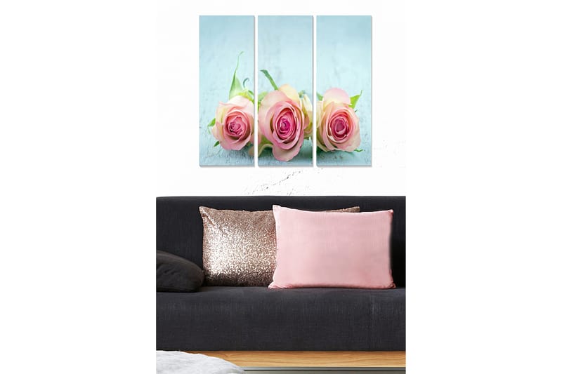 Canvasbilde Floral 3-pk flerfarget - 22x05 cm - Innredning - Bilder & kunst - Lerretsbilder