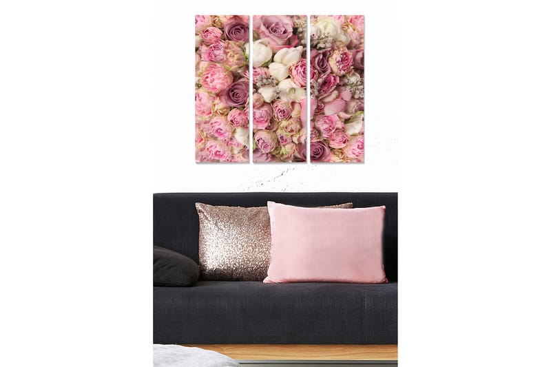 Canvasbilde Floral 3-pk flerfarget - 22x05 cm - Innredning - Bilder & kunst - Lerretsbilder