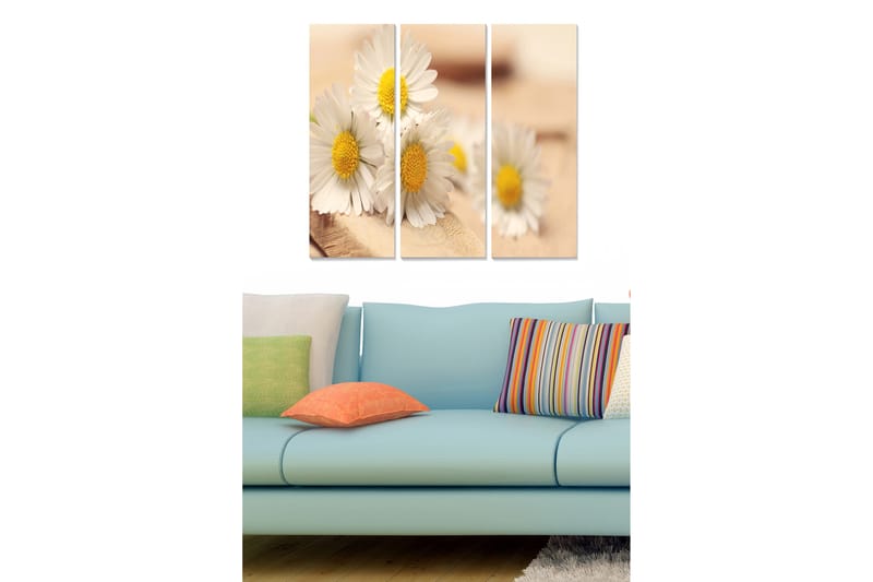 Canvasbilde Floral 3-pk flerfarget - 22x05 cm - Innredning - Bilder & kunst - Lerretsbilder