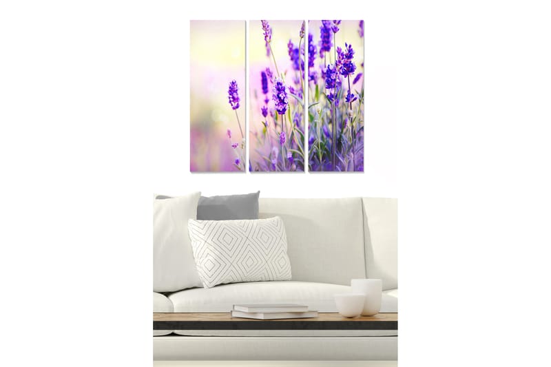 Canvasbilde Floral 3-pk flerfarget - 22x05 cm - Innredning - Bilder & kunst - Lerretsbilder