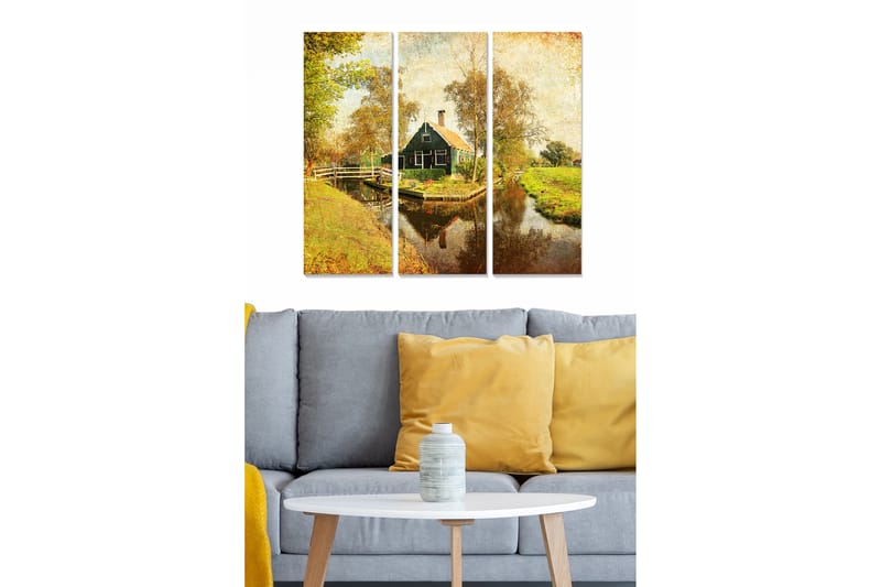 Canvasbilde Floral 3-pk flerfarget - 22x05 cm - Innredning - Bilder & kunst - Lerretsbilder