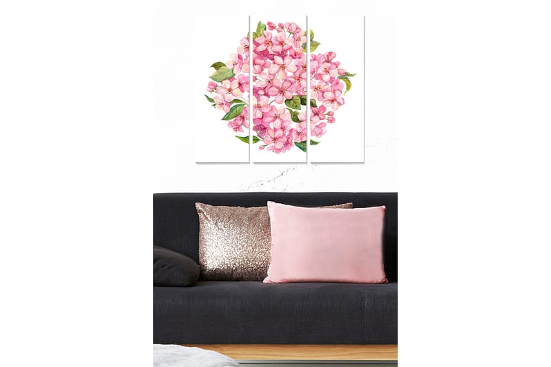 Canvasbilde Floral 3-pk flerfarget - 22x05 cm - Innredning - Bilder & kunst - Lerretsbilder