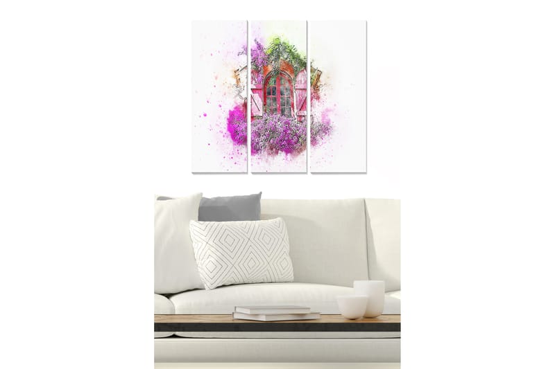 Canvasbilde Floral 3-pk flerfarget - 22x05 cm - Innredning - Bilder & kunst - Lerretsbilder