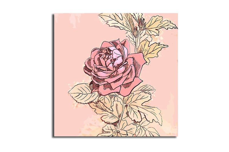 Canvasbilde Floral Flerfarget - 44x54 cm - Innredning - Bilder & kunst - Lerretsbilder