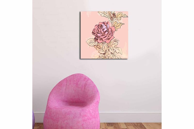 Canvasbilde Floral Flerfarget - 44x54 cm - Innredning - Bilder & kunst - Lerretsbilder