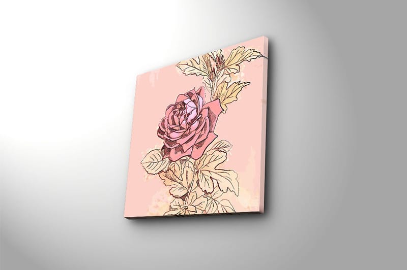 Canvasbilde Floral Flerfarget - 44x54 cm - Innredning - Bilder & kunst - Lerretsbilder