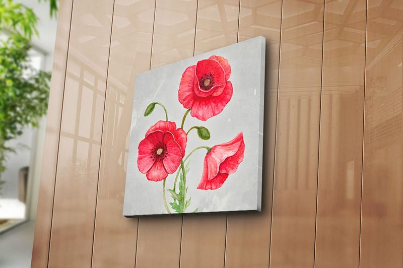 Canvasbilde Floral Flerfarget - 44x54 cm - Innredning - Bilder & kunst - Lerretsbilder