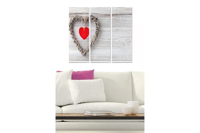 Canvasbilde Love 3-pk Flerfarget - 22x05 cm - Innredning - Bilder & kunst - Lerretsbilder