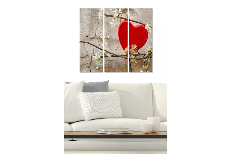 Canvasbilde Love 3-pk Flerfarget - 22x05 cm - Innredning - Bilder & kunst - Lerretsbilder