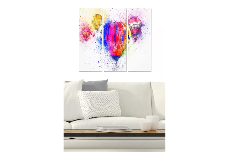 Canvasbilde Love 3-pk Flerfarget - 22x05 cm - Innredning - Bilder & kunst - Lerretsbilder