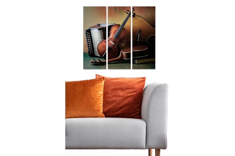 Canvasbilde Music 3-pk Flerfarget - 22x05 cm - Innredning - Bilder & kunst - Lerretsbilder