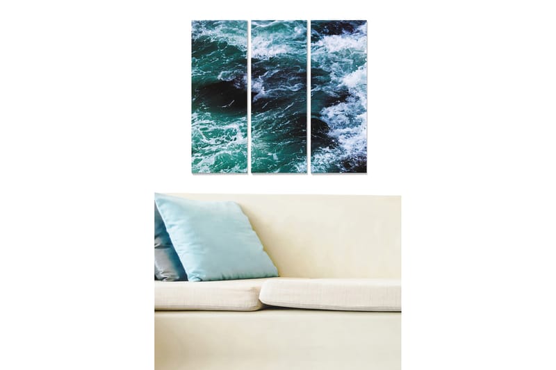 Canvasbilde Nautical 3-pk Flerfarget - 22x05 cm - Innredning - Bilder & kunst - Lerretsbilder