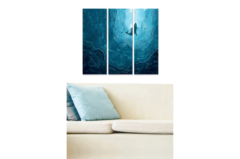 Canvasbilde Nautical 3-pk Flerfarget - 22x05 cm - Innredning - Bilder & kunst - Lerretsbilder