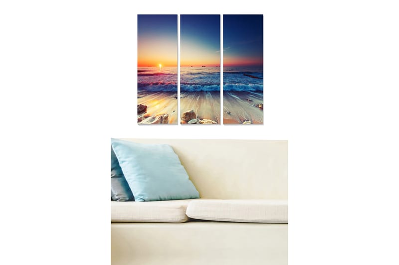 Canvasbilde Scenic 3-pk flerfarget - 22x05 cm - Innredning - Bilder & kunst - Lerretsbilder