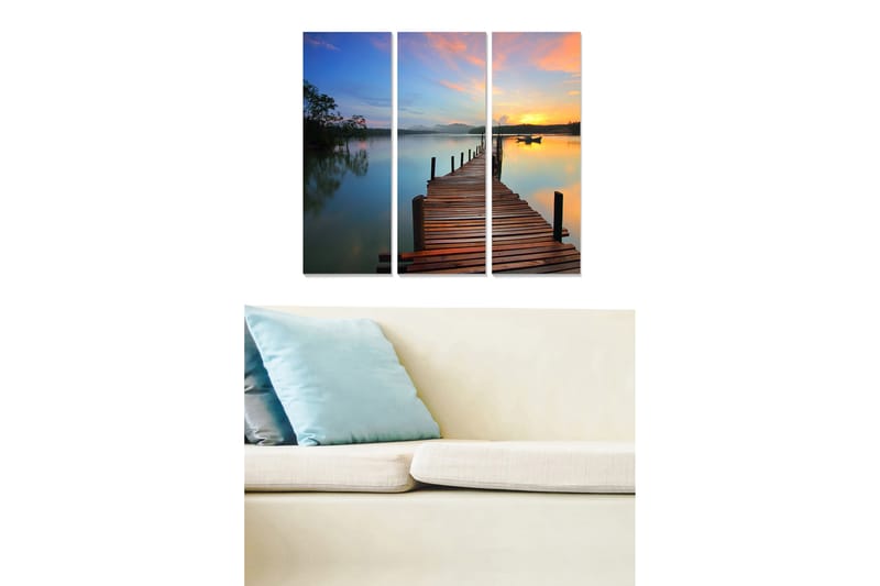 Canvasbilde Scenic 3-pk flerfarget - 22x05 cm - Innredning - Bilder & kunst - Lerretsbilder