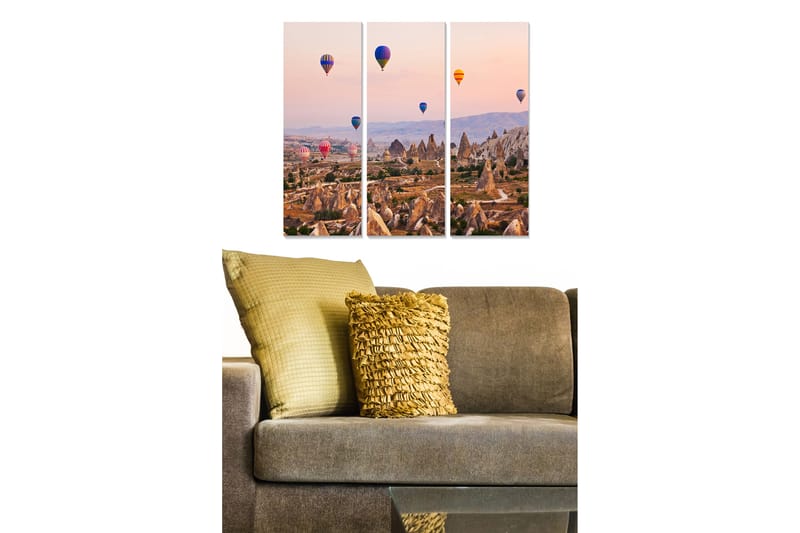 Canvasbilde Scenic 3-pk flerfarget - 22x05 cm - Innredning - Bilder & kunst - Lerretsbilder