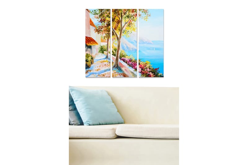 Canvasbilde Scenic 3-pk flerfarget - 22x05 cm - Innredning - Bilder & kunst - Lerretsbilder