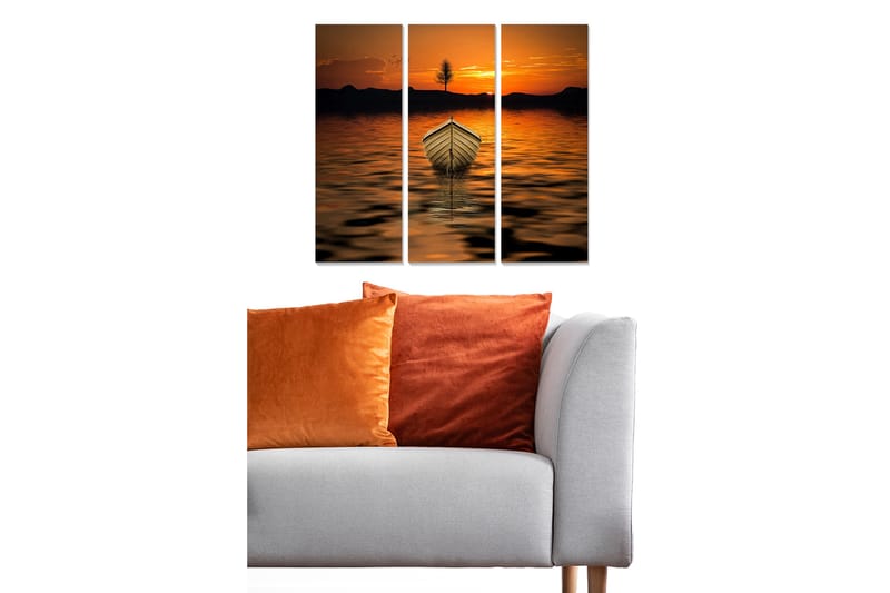 Canvasbilde Scenic 3-pk flerfarget - 22x05 cm - Innredning - Bilder & kunst - Lerretsbilder