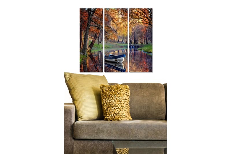 Canvasbilde Scenic 3-pk flerfarget - 22x05 cm - Innredning - Bilder & kunst - Lerretsbilder