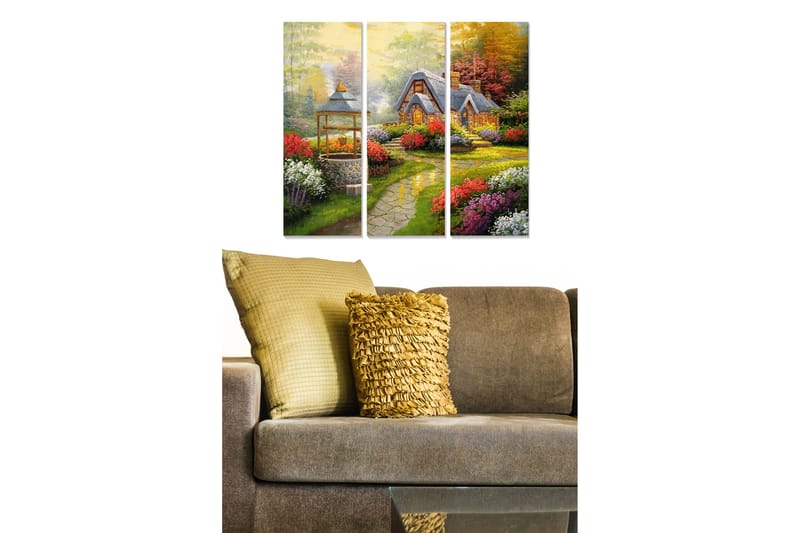 Canvasbilde Scenic 3-pk flerfarget - 22x05 cm - Innredning - Bilder & kunst - Lerretsbilder