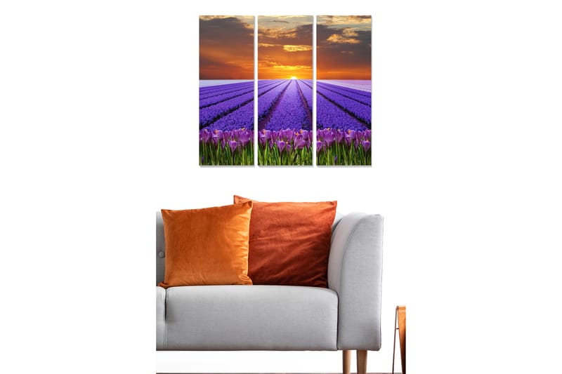 Canvasbilde Scenic 3-pk flerfarget - 22x05 cm - Innredning - Bilder & kunst - Lerretsbilder