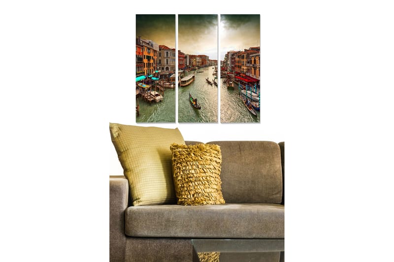 Canvasbilde Scenic 3-pk flerfarget - 22x05 cm - Innredning - Bilder & kunst - Lerretsbilder