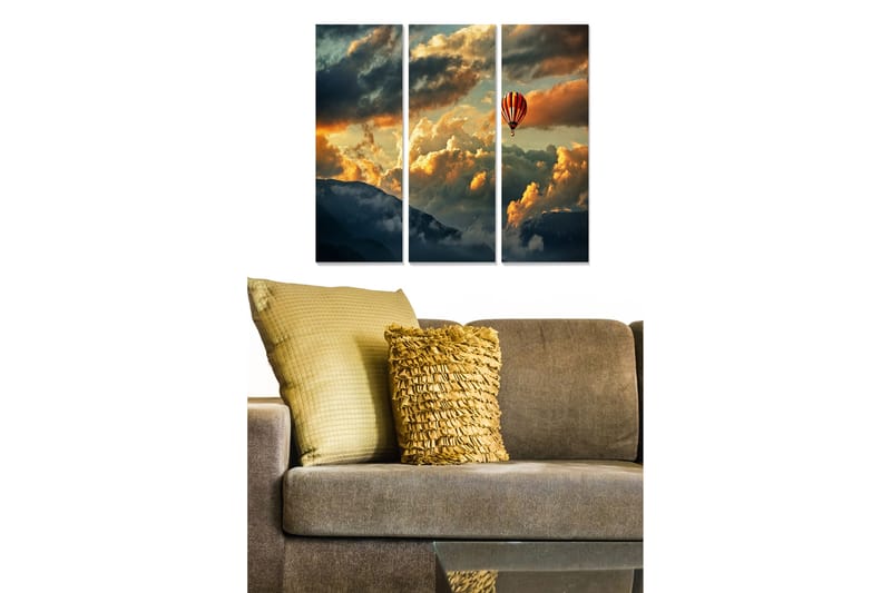 Canvasbilde Scenic 3-pk flerfarget - 22x05 cm - Innredning - Bilder & kunst - Lerretsbilder