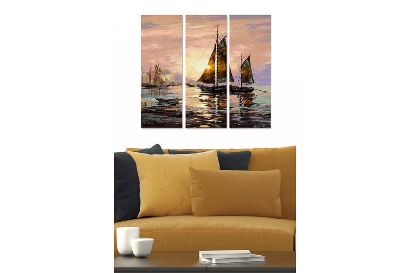 Canvasbilde Scenic 3-pk flerfarget - 22x05 cm - Innredning - Bilder & kunst - Lerretsbilder