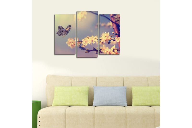 Canvasbilde Scenic 3-pk flerfarget - 22x03 cm - Innredning - Bilder & kunst - Lerretsbilder