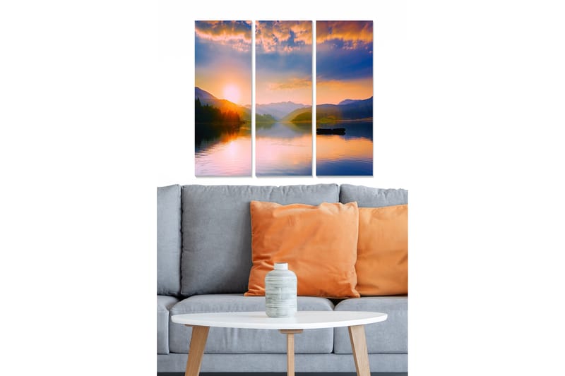 Canvasbilde Scenic 3-pk flerfarget - 22x05 cm - Innredning - Bilder & kunst - Lerretsbilder