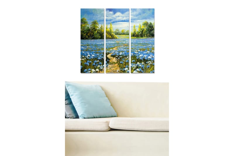 Canvasbilde Scenic 3-pk flerfarget - 22x05 cm - Innredning - Bilder & kunst - Lerretsbilder