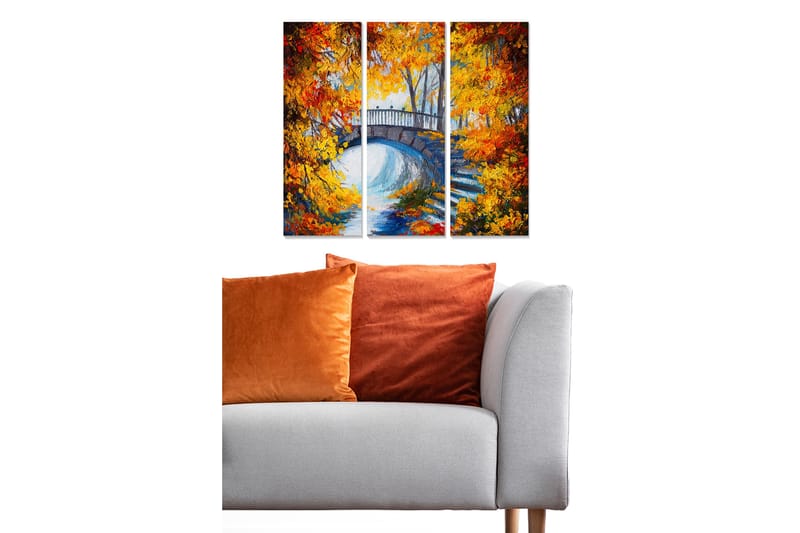 Canvasbilde Scenic 3-pk flerfarget - 22x05 cm - Innredning - Bilder & kunst - Lerretsbilder