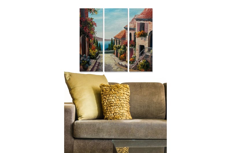 Canvasbilde Scenic 3-pk flerfarget - 22x05 cm - Innredning - Bilder & kunst - Lerretsbilder