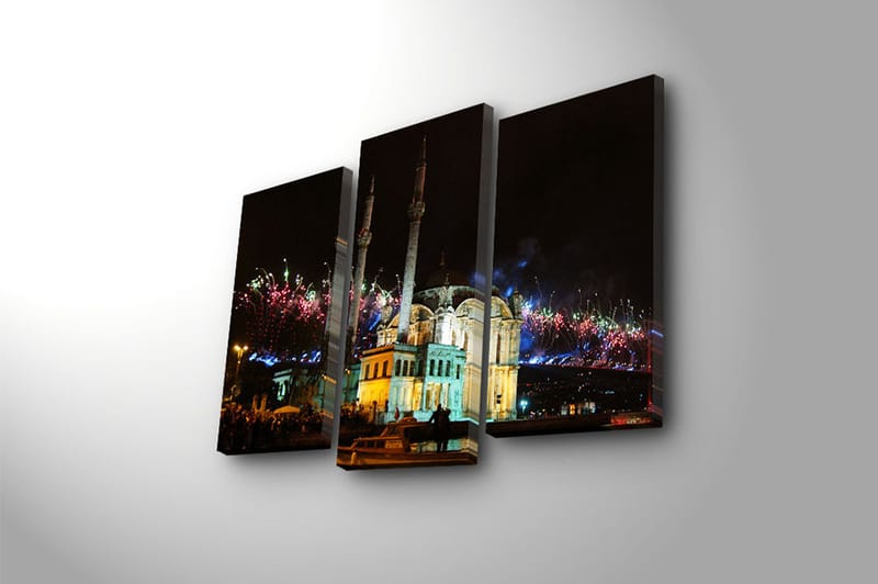 Canvasbilde Scenic 3-pk flerfarget - 22x03 cm - Innredning - Bilder & kunst - Lerretsbilder