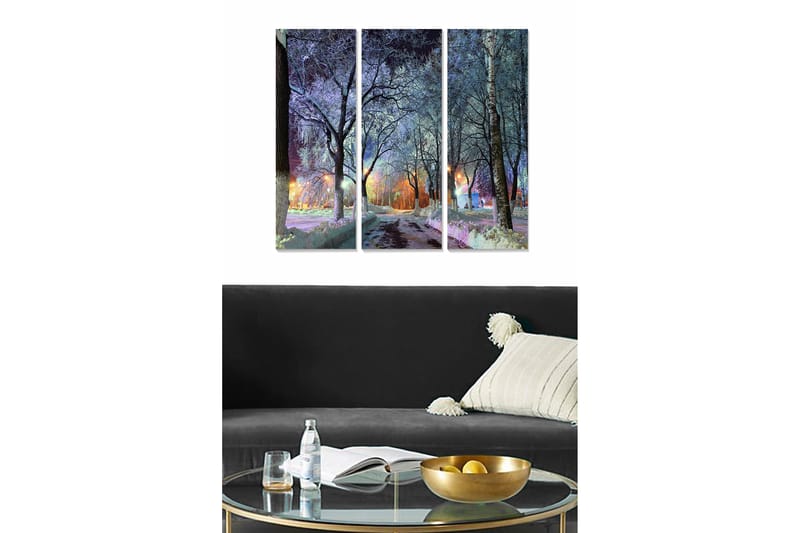 Canvasbilde Scenic 3-pk flerfarget - 22x05 cm - Innredning - Bilder & kunst - Lerretsbilder