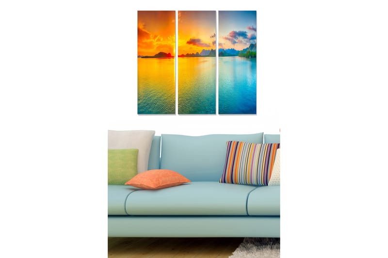 Canvasbilde Scenic 3-pk flerfarget - 22x05 cm - Innredning - Bilder & kunst - Lerretsbilder