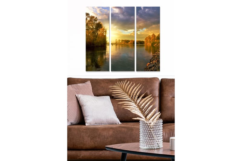 Canvasbilde Scenic 3-pk flerfarget - 22x05 cm - Innredning - Bilder & kunst - Lerretsbilder