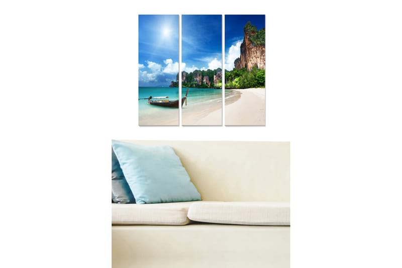 Canvasbilde Scenic 3-pk flerfarget - 22x05 cm - Innredning - Bilder & kunst - Lerretsbilder