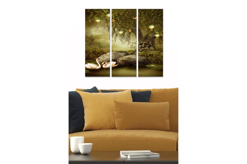 Canvasbilde Scenic 3-pk flerfarget - 22x05 cm - Innredning - Bilder & kunst - Lerretsbilder