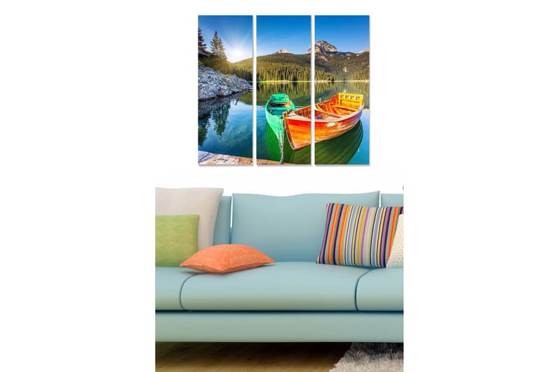 Canvasbilde Scenic 3-pk flerfarget - 22x05 cm - Innredning - Bilder & kunst - Lerretsbilder