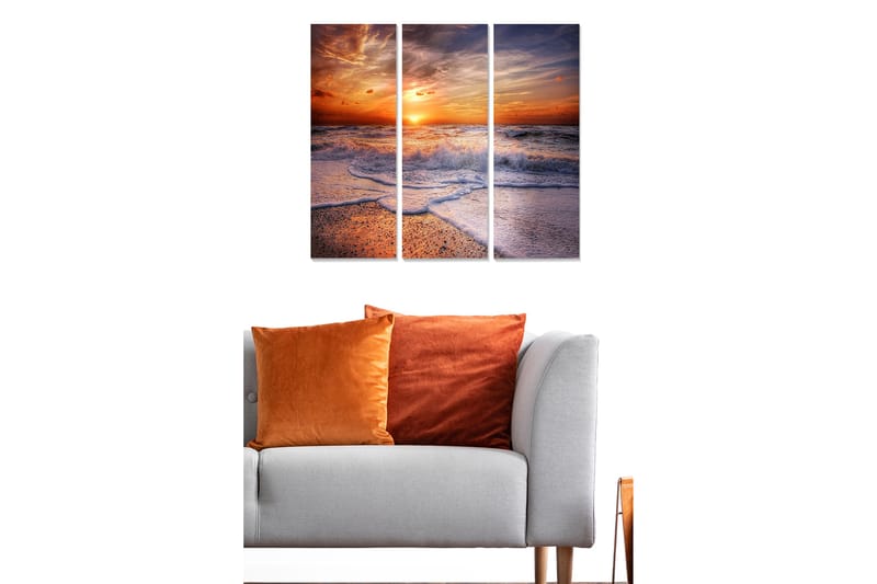 Canvasbilde Scenic 3-pk flerfarget - 22x05 cm - Innredning - Bilder & kunst - Lerretsbilder