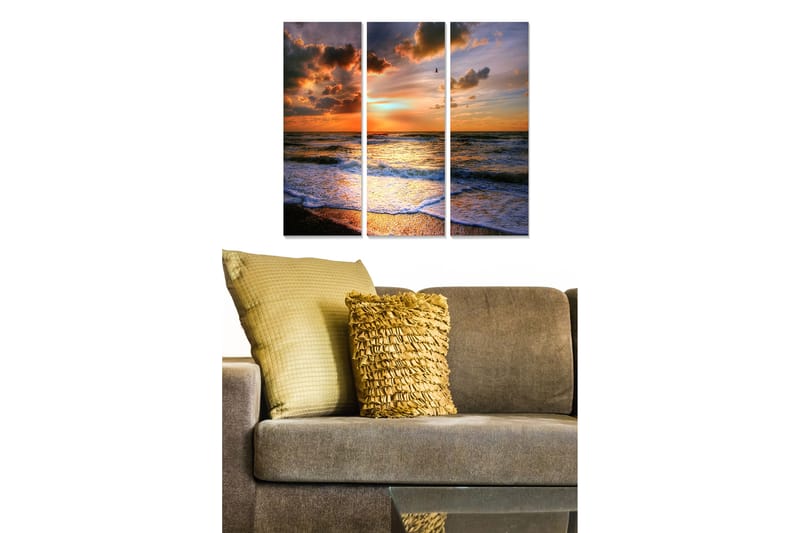 Canvasbilde Scenic 3-pk flerfarget - 22x05 cm - Innredning - Bilder & kunst - Lerretsbilder