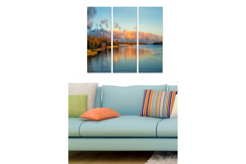 Canvasbilde Scenic 3-pk flerfarget - 22x05 cm - Innredning - Bilder & kunst - Lerretsbilder