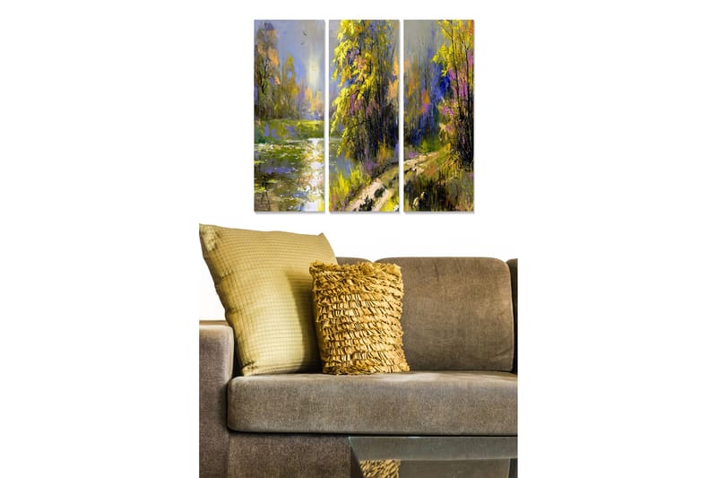 Canvasbilde Scenic 3-pk flerfarget - 22x05 cm - Innredning - Bilder & kunst - Lerretsbilder