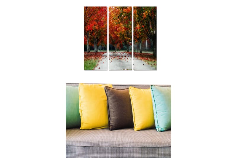 Canvasbilde Scenic 3-pk flerfarget - 22x05 cm - Innredning - Bilder & kunst - Lerretsbilder