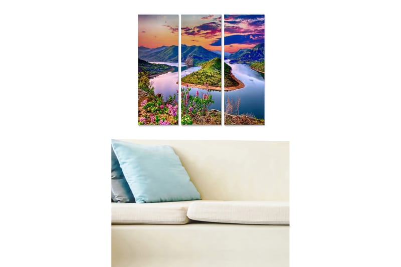 Canvasbilde Scenic 3-pk flerfarget - 22x05 cm - Innredning - Bilder & kunst - Lerretsbilder