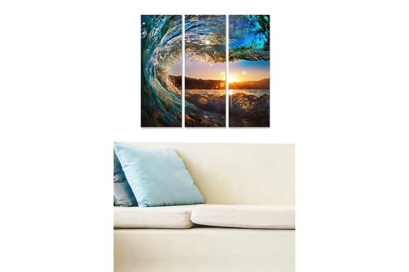 Canvasbilde Scenic 3-pk flerfarget - 22x05 cm - Innredning - Bilder & kunst - Lerretsbilder